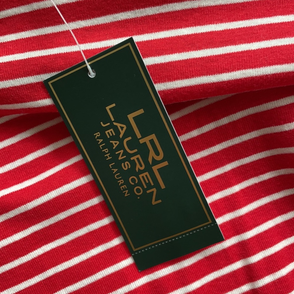 NWT Ralph Lauren women’s long sleeve red with white stripes - Picture 6 of 7